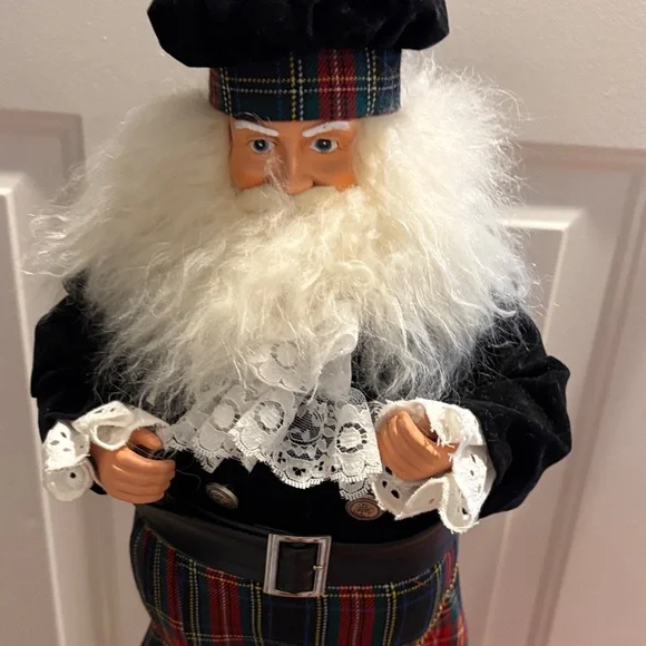 Home for the Holidays Scottish Santa Figurine - Red and Black - Picture 2 of 4